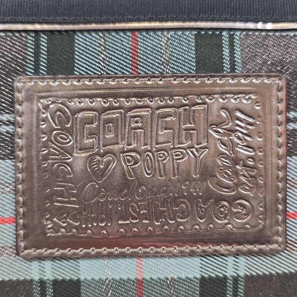 Coach Poppy Tartan Glamour Tote & Matching Wallet | Plaid Sparkle Shoulder Bag | - Picture 5 of 16